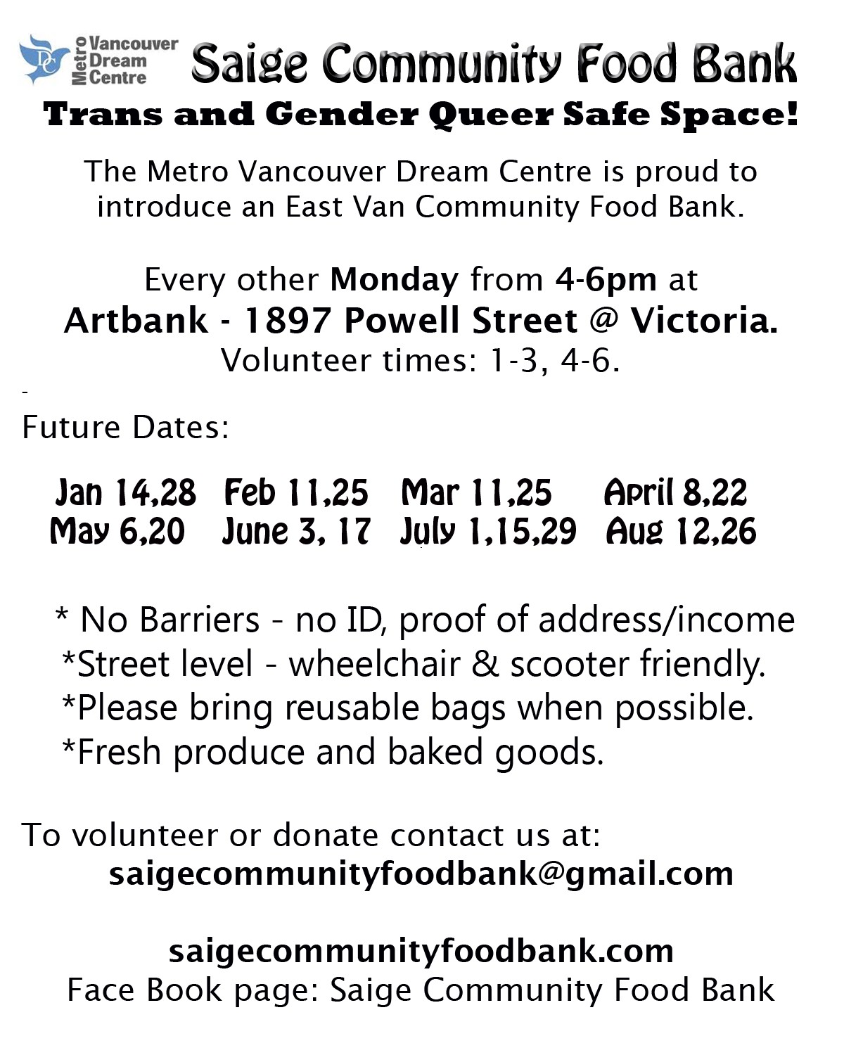 Saige Community Food Bank Poster