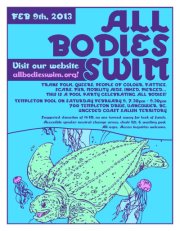 All Bodies Swim poster; details in following text.