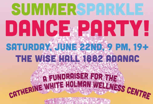 Summer Sparkle Dance Party poster; details in following text.